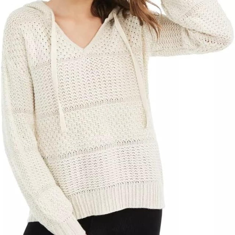 AMERICAN RAG XS Pullover Sweater Hoodie Egret Chest: 34" Beige Womens NEW
